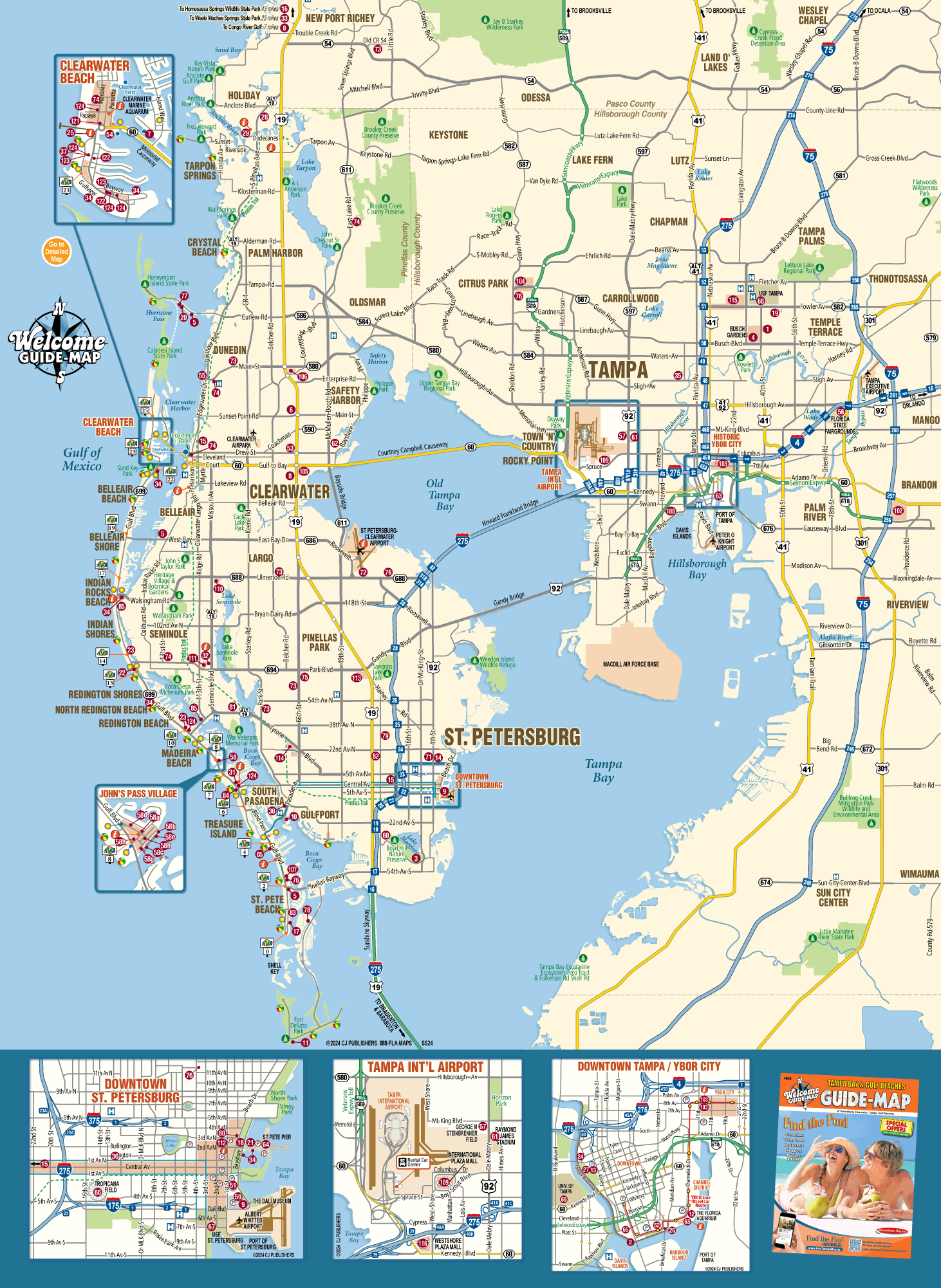 Map of Florida (USA) and inset map of Hillsborough County showing the