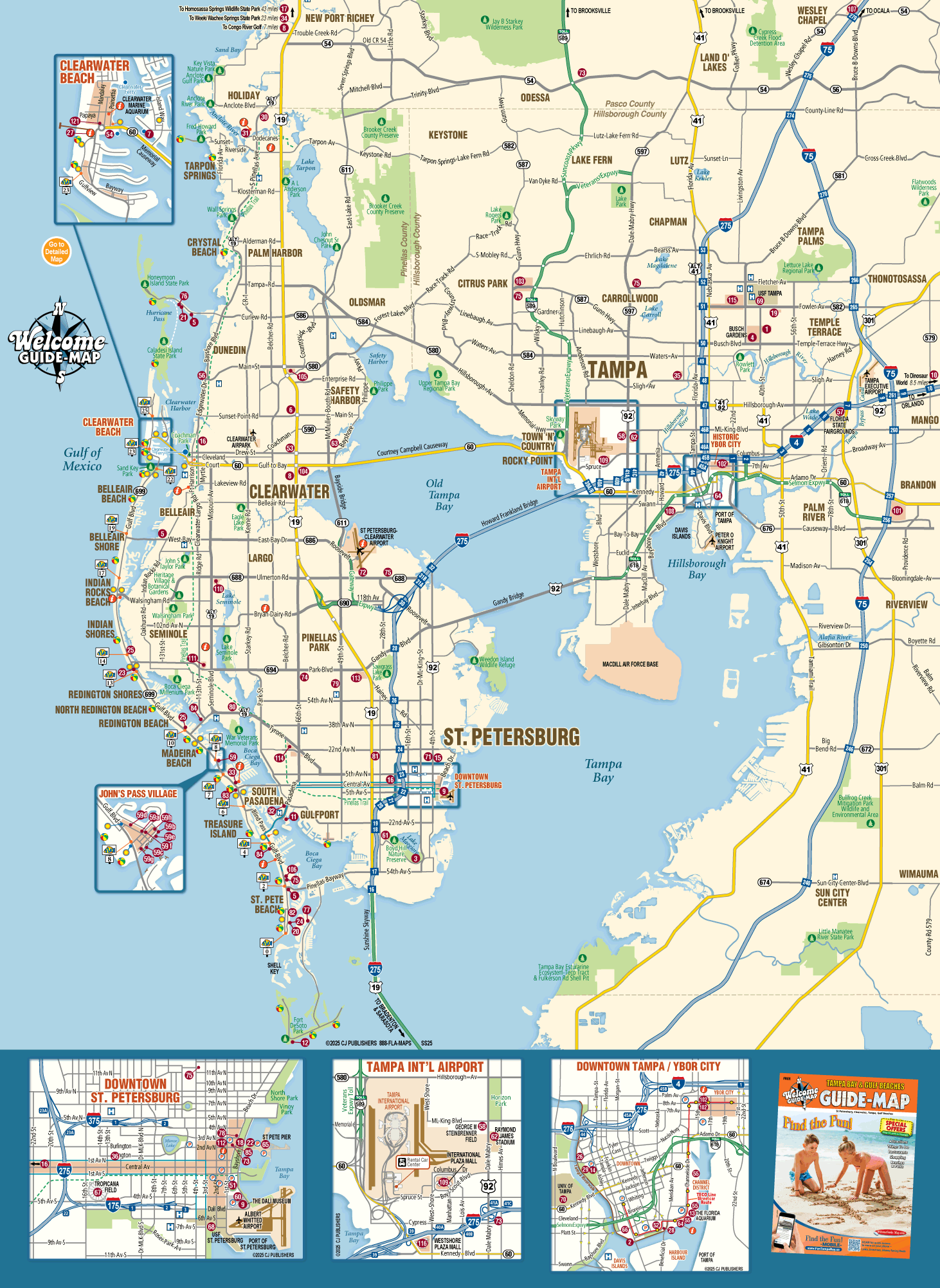 Map of Florida (USA) and inset map of Hillsborough County showing the